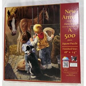 New Arrival CMP 500 pc Puzzle Horse Foal Boy Girl Dog Cowboy Hat Feed Bucket Hay